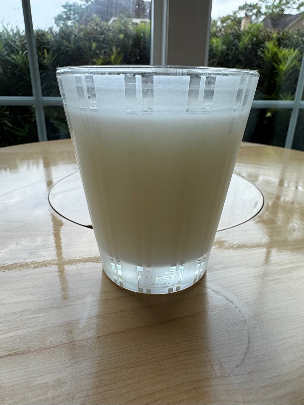 NEST Bamboo Cream Frosted Glass Candle 8.1 OZ Never Used